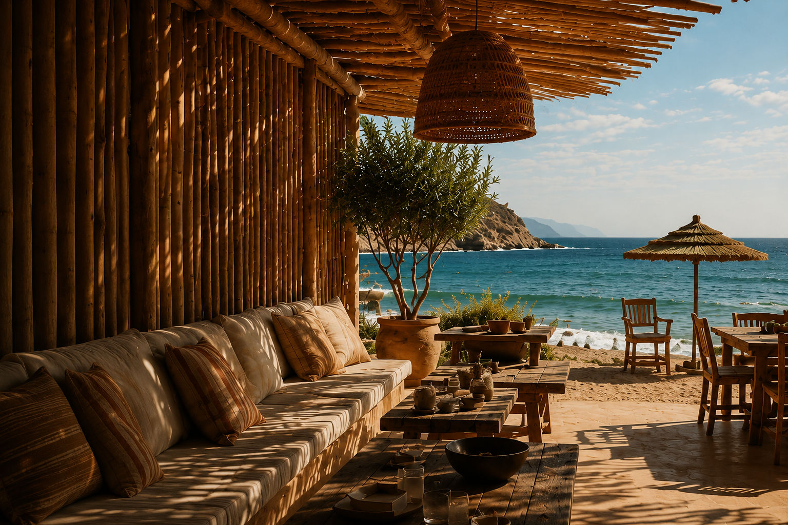 Terrasse en bord de mer