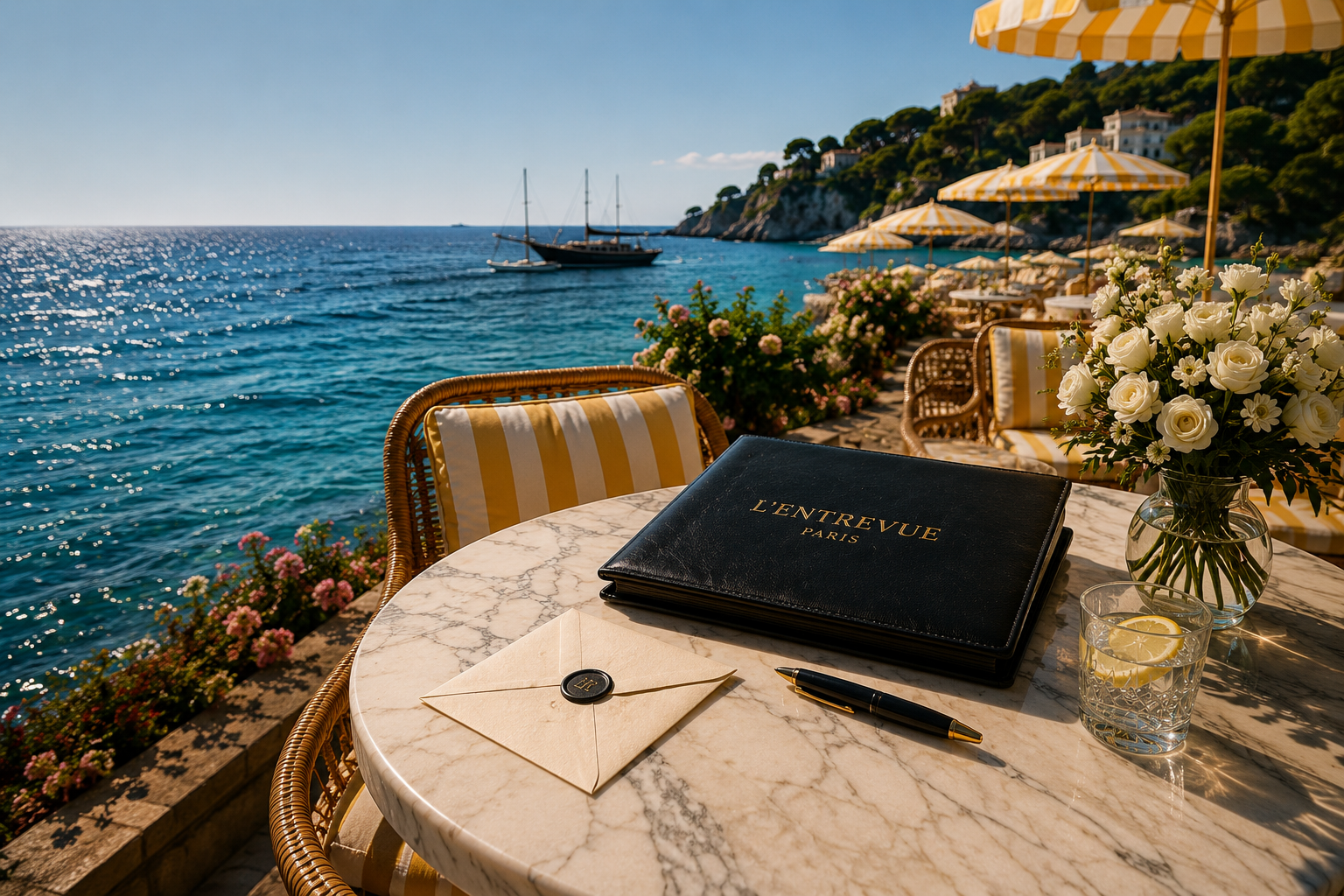 Terrasse méditerranéenne face à la mer